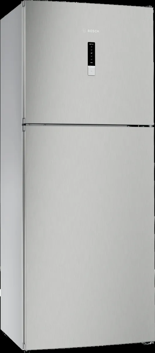 Series 4 free-standing fridge-freezer with freezer at top 178 x 70 cm Stainless steel look
