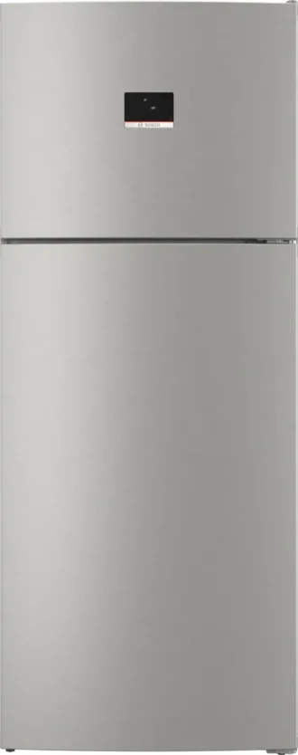 Series 4 free-standing fridge-freezer with freezer at top 186 x 75 cm Brushed steel