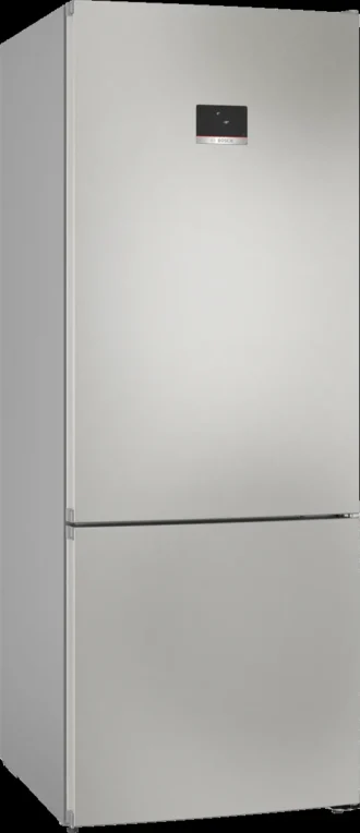 Series 4 free-standing fridge-freezer with freezer at bottom 186 x 70 cm Brushed steel