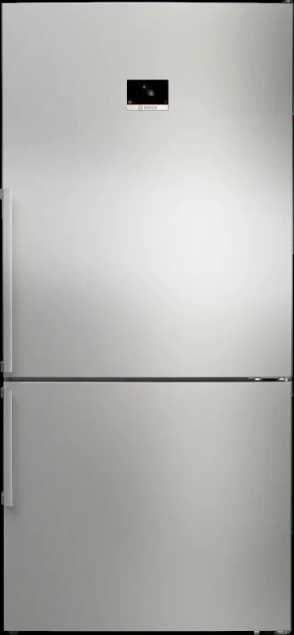 Series 8 free-standing fridge-freezer with freezer at bottom 186 x 86 cm Brushed steel