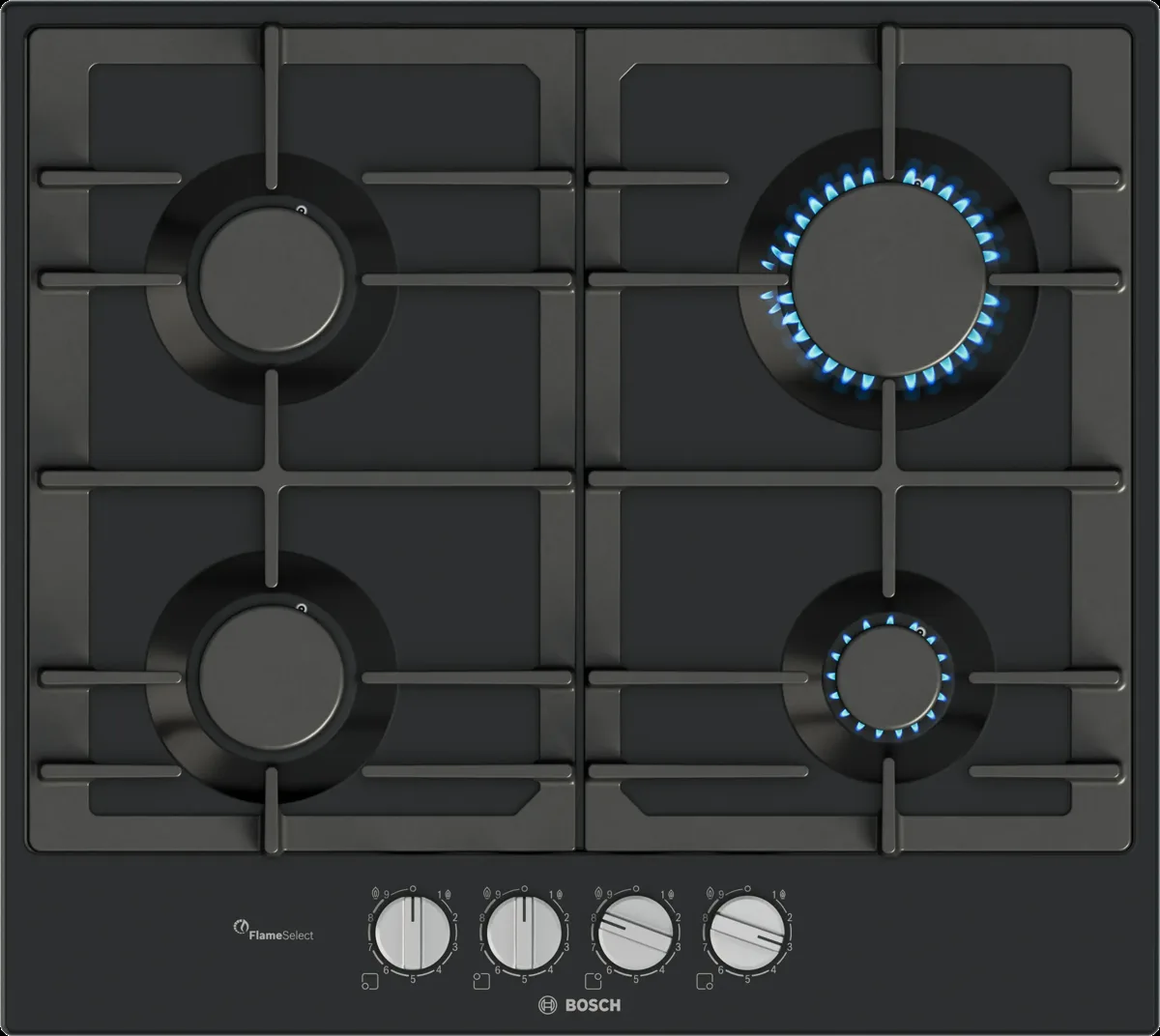 Series 6 Gas hob 60 cm Enameled steel, Black