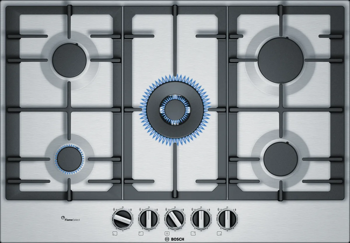 Series 6 Gas hob 75 cm Stainless steel