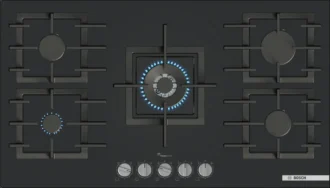 Series 6 Gas hob 90 cm Tempered glass, Black