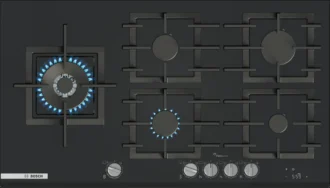 Series 8 Gas hob Tempered glass, Black
