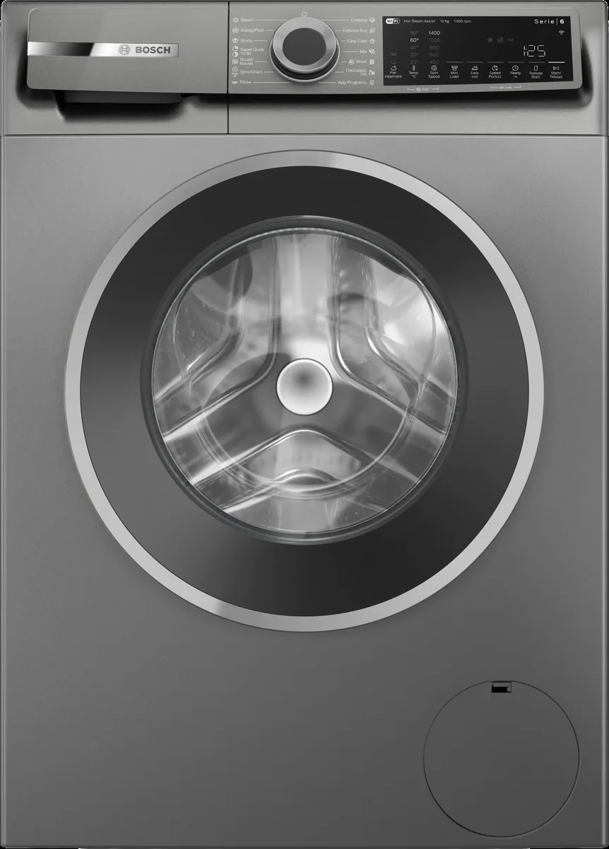 Series 6 washing machine, frontloader fullsize 10 kg , Cast iron grey